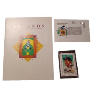 LOU GEHIG 1989 LEGENDS BASE BALL SCRAPBOOK AND STAMP ALBUM.